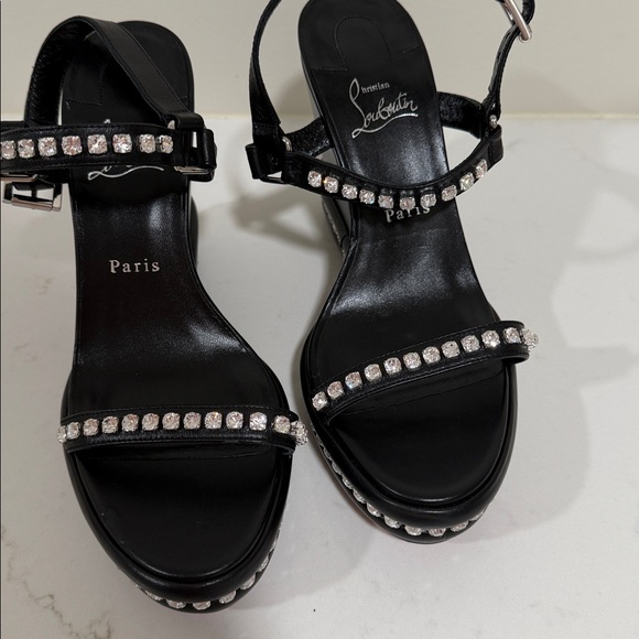 Christian Louboutin Pyrastrass 110mm leather wedge sandal with crystals size 40 - Picture 6 of 12